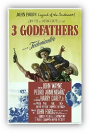 John Wayne, Harry Carey Jr., Ward Bond... Poursuivis par un shrif et ses hommes  la suite du vol d’une banque, trois aventuriers sont contraints de pntrer dans le dsert d’Arizona alors qu’ils n’ont aucune rserve d’eau. Ils font la rencontre d’une femme qui leur confie un nouveau-n avant de mourir. Pour sauver l’enfant, ils dcident de changer de route...